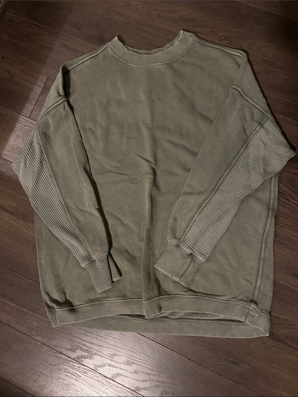 Women Olive Green Crewneck Sweater